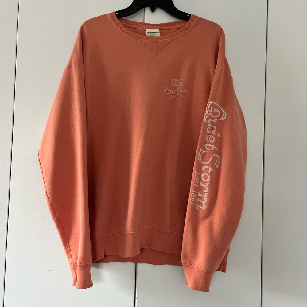 Quiet Storm Men's Crewneck Sweater - Warm Orange